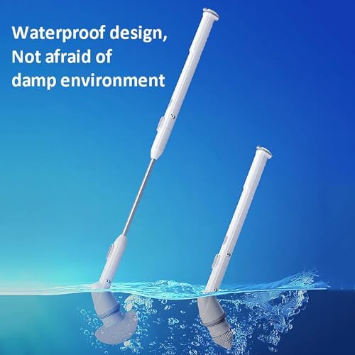 Spin Scrubber, Electric Cordless Power Bathroom Scrubbing Brush with Adjustable Stretchable Arm and 3 Replaceable Floor Scrubber Cleaning Brush Heads for Tub, Tile, Floor, Bathroom Wall