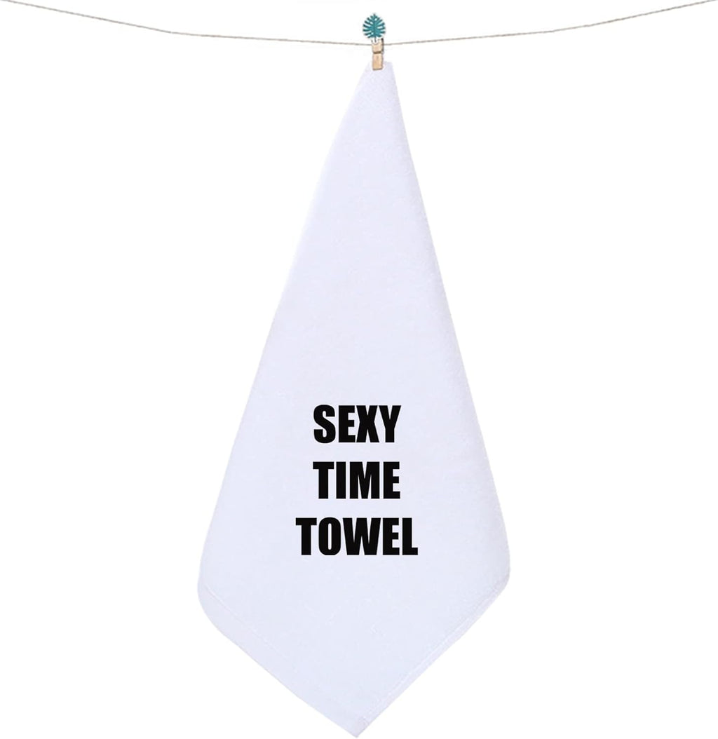 WZMPA Sexy Time Wash Towel Naughty After Cum Gift Gag Wash Cloth Adult Humor Gift for Boyfriend Gilfriend Couple Wife Husband (Sexy Time)