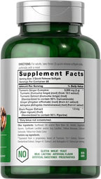 Horbäach Turmeric and Ginger Supplement | 180 Softgel Pills | with Black Pepper Extract | Non-GMO, Gluten Free Supplement