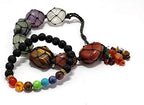 Seven Chakra Lava Rock Bead Bracelet For Yoga Reiki Healing Meditation & 7 Chakra Natural Crystal Stones Car Hanging Feng Shui Ornament Home & Office Window Decoration