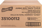 Genuine Joe Jumbo Roll Bath Tissue, 3.3" x 1000', 2-Ply, Natural, 12 Count