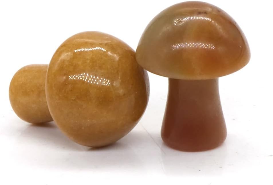 0.7" Mini Mushroom Stone Carved Natural Quartz Crystal Healing Statue Decor Gift (Color : Black, Size : 5 PC)
