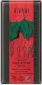 VIVANI Organic Dark Chocolate Chili Vegan, 100 GR