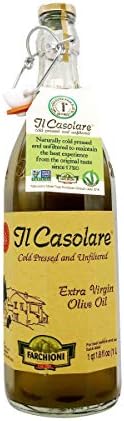 Farchioni Il Casolare Unfiltered Extra Virgin Olive Oil 33.8 oz – Cold Pressed, Unfiltered, Rustic Italian Flavor – Made from 100% Italian Olives – First Cold Press