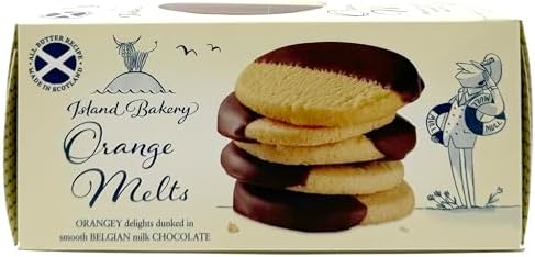 Island Bakery Orange Melts – All Butter Orange Cookies Dipped in Belgian Chocolate, Made in Scotland 4.7 Ounce