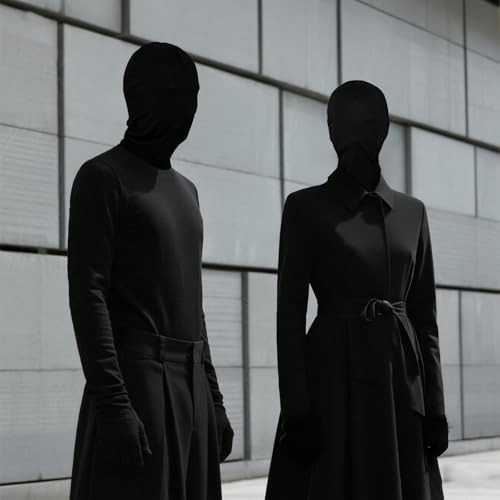 2 Pieces Black Full Face Mask Cover Faceless Skin Masks Halloween Spandex Adult Hood Mask for Unisex Cosplay