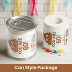 Can-shaped Packaging - 60th Birthday Gifts for Men Him Women Her Toilet Roll Paper - 60th Birthday Decorations, Party Supplies Favors - 60 Years Old Funny Gag Gift Ideas, Bday Present for Friends