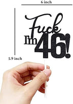 46 Cake Toppers, 46 Birthday Cake Toppers-Black Glitter, Funny 46th Cake Topper for Men,46 Cake Topper For Women, 46th birthday decorations,46th Birthday Cake Topper Forty six