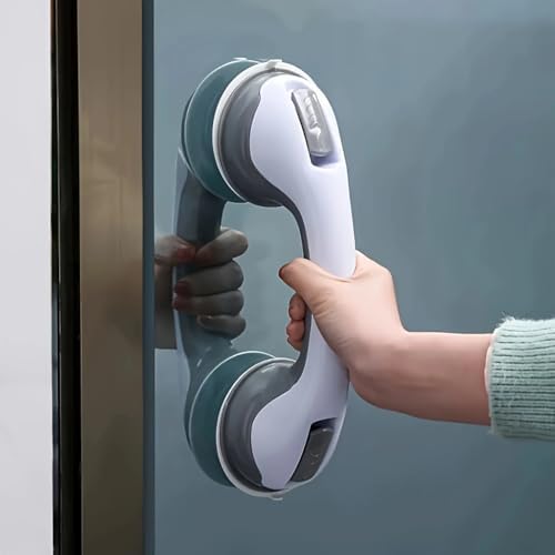 Suction Cup Shower Grab Bar, Safety Handle Support for Bathroom (1, Grayish-White)