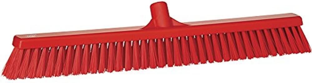 Vikan 31944 Broom,Push,Soft/Stiff,24",PP/PBT,Red