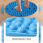 Foot Massage Mat Manual Foot Massagers Foot Reflexology Pad Foot Pressure Mat Walking Toe Plate Massage Pad for Woman Man (Blue)