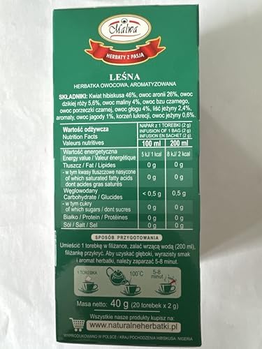Malwa Herbata Owocowa - Lesna (Forest Fruit Tea), Poland, Pack of 3, 40 g