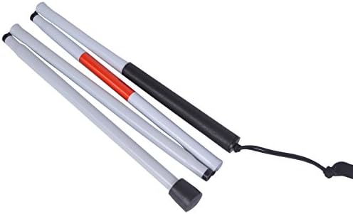 Baitaihem Folding Blind Cane Reflective Red Folding Walking Stick for Vision Impaired and Blind People