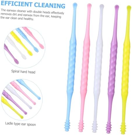 Garneck 20pcs Earwax Removal Kit Ear Cleaning Tools Double Head Ear Spoon Gentle Earwax Remover Safe for Ages Vibrant Colors Compact Portable