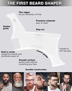 Beard Shaping & Styling Tool With Comb for Perfect line up & Edging For Men's Jaw Cheek/Neck Line, Symmetric/Curve/Step Cut Works with Any Beard Razor Electric Trimmers or Clippers (Clear-1pcs)