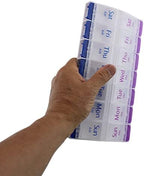 Jumbo 7 Day AM PM Pill Organizer – Weekly Medicine Box 2 Times Daily Vitamin Planner with Extra Large Compartments Easy Open Lids BPA Free