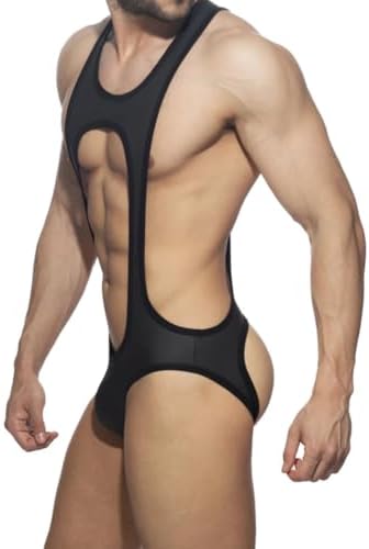PENINSULA LOVE Men Sexy Leotard Bodysuit Thong Jockstrap G string Thong Harness Stretch Wrestling Singlet Jumpsuit Mankini