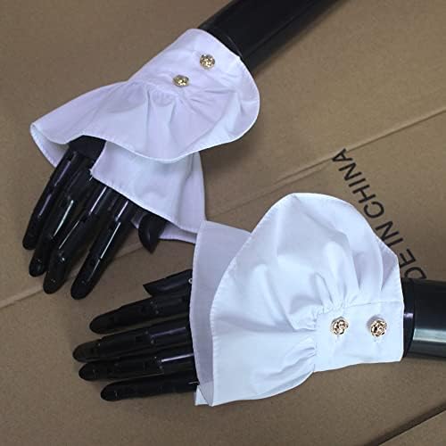 Elegtiskas Gothic Lace Cuffs - Stretch Wrist Jabot Fake Sleeves for Women and Girls
