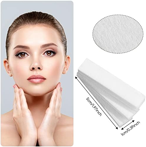 Maitys 400 Pieces Eyebrows Wax Strips Eyebrow Hair Removal Wax Paper Facial Strips for Women Men Lip Body Face(0.39 x 1.97 Inch,White)