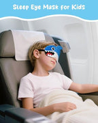 Miss Adola Sleep Mask for Kids - Valentines Gift for Kids Cute Plush Fuffy Sleeping Eye Cover Kawaii Soft Eyeshade Animal Eye Blindfold for Girls Boys Teens with Adjustable Strap, Shark