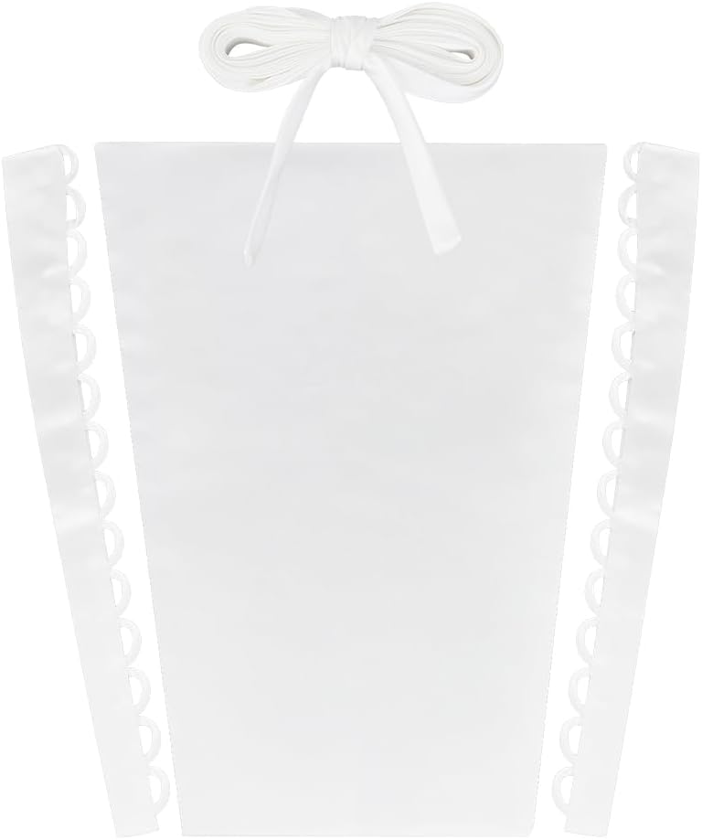 AHANDMAKER Wedding Gown Corset Kit Zipper Replacement, 18x12 Adjustable Fit Satin Corset Back Kit Lace Up with Lace up Dress Cord Back for Formal Prom Dress, Zipper Extender for Dress(White)