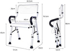 Seat Stool Shower Chair,Bathtub Seat Foldable Shower Chair, Portable Bath Seat with Durable Aluminum Legs, Adjustable with Backrest Bathroom