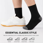 20 Pairs Mens Crew Socks - Breathable Thin Quarter Socks for Men Size 8-12/12-16, Casual Bulk Value Pack