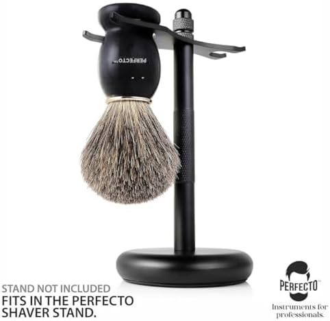 Perfecto Synthetic Bristles Shaving Brush For Men, Engineered for The Best Shave of Your Life. Shave Brush for Wet Shave for Safety Razor - Barbers Accessories, Gift For Him