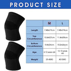 Kids Knee Sleeve Brace 1 Pair Children Knee Support Pad Breathable Elastic Soft Knee Protectors for Kids Child Girls Boys Teens Basketball Volleyball Sports (Medium)