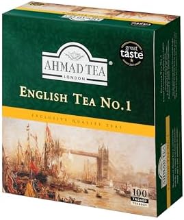 Ahmad Tea English Tea No.1 Tagged Teabags, 100 Count,3922-1