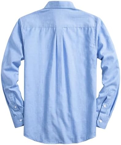 Mens Oxford Shirts Long Sleeve Slim Fit Lightweight Casual Button Down Shirts with Pocket