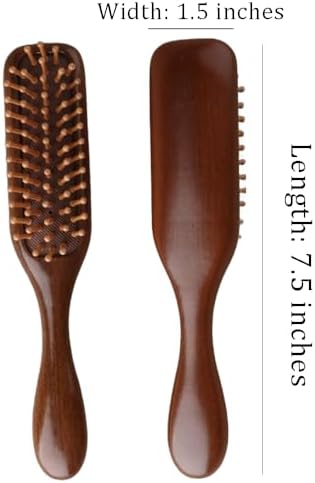 Massage Air Cushion Comb,Mini Wooden Scalp Massager,Portable Travel Hairbrush Hair Detangling Brush for Reducing Hair Breakage,Wet Thick Curly Anti Static Detangling Brush,1 Pices