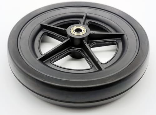 Economy Knee Scooter Steerable Knee Walker replacement wheel,7.5"(190mm) Caster Wheel For ECONOMY,Economy 7.5" Replacement Wheel,Front or Rear Wheel Assembly,With bearings,Eco-Wheel_KWPART(1Ea,Black)