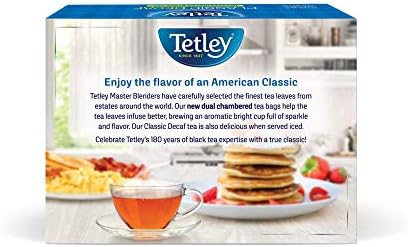 Tetley Classic Blend Decaf Premium Black Tea, Decaffinated Tea, 72 Tea Bags (Pack of 12), Rainforest Alliance Certified