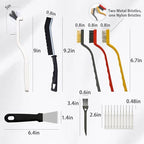 20-Piece Crevice Cleaning Brush Set - Multifunctional Kit with Precision Brushes, Scraper&Shower Cleaner Brush for Car, Kitchen, Bathroom, Grout, Sink, Cup, Teapot, Bottle, Blender, Corners &More