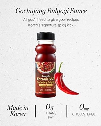 SEMPIO Korean Gochujang Bulgogi Marinade Sauce - Authentic Spicy & Sweet Flavor with Gochujang and Korean BBQ Sauce, Zero Trans Fat, Perfect for Meat and BBQ (17.63oz / 500g)