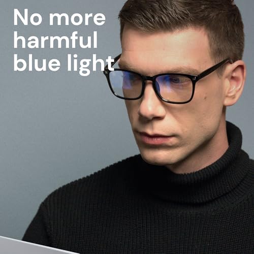 Gaoye Matte Black Blue Light Glasses for Computer & Gaming - Anti UV Ray Lenses, Scratch-Resistant & Comfort Fit