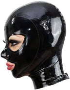 Black Latex Hood Mask Full Face Riding Hood for Party Cosplay Latex Mask for Halloween Christmas Party