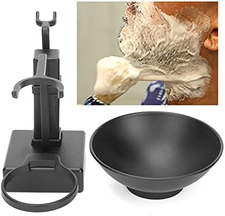 Shaving Brush Holder, Black Stainless Steel Shaving Brush Razor Stand with Soap Bowl Set Razor Holder Stand for Men boyfriend Husband Lover