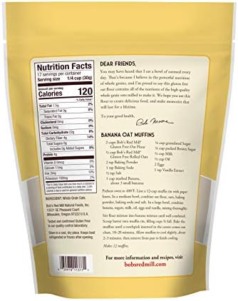 Bob's Red Mill Oat Flour, Gluten Free, 18 Ounces (Pack Of 4)