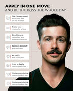 Bossman MUDstache Unscented Mustache Wax for Men (1 oz) – Strong 24-Hour Hold, Non-Tacky & Easy to Apply for Taming & Styling