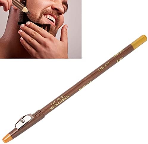 Professional Beard Pencil, Beard Filler Pencil Barber Pencil with Built in Sharpener for Fuller Beard Easy Beard Pen Liner Grooming Beard Shaping Tool for Men (light brown)