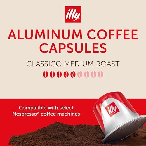 illy Espresso Compatible Capsules, Coffee Pods for Nespresso Original Line Machine, Classico Medium Roast, 100% Arabica, Premium Italian Coffee, Single Serve, 10 Count, 10 Pack