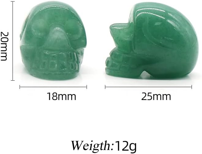 QSLLER 5PCS Natural Stones Crystal Skull Statue Amethyst Rose Quartz Stone Carved Energy Ore Mineral Healing Crystals Figurine Home Decor