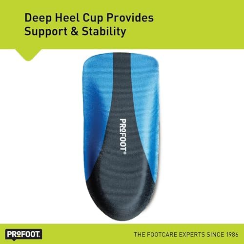PROFOOT Plantar Fasciitis Orthotic Insoles for Men (Sizes 8-13) – Gel Shoe Inserts for Instant Heel Pain Relief and Arch Support – 2 Pairs of Heel Pads