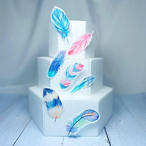 Wild Feathers Edible Boho Cupcake Toppers for Cake Tribal Baby Shower Party Decoration Set of 40