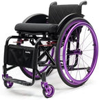 Lightweight Sports Foldable Mute Wheelchair All Terrain Aluminum,Adjustable Footrest Suitable for Teenagers, Adults, Seniors(Purple2,Seat Width 42cm/16.5in)