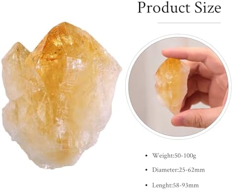 mookaitedecor Natural Raw Citrine Crystal Points, Irregular Rough Yellow Quartz Stone Mineral Specimen for Healing and Home Decor, 50-100g