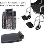 2 Pack Wheelchair Footplate Replacement Universal Wheelchair Footrest Pedal with 3/4 Inch Tubing Hole Foot Plate Panel for Folding Transport Wheelchair Swing Away Footrests Foot Rest Legrest