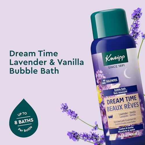 Kneipp Dream Time Lavender & Vanilla Aromatherapy Bubble Bath - Good for Unwinding Before Bed - Vegan - Sulfate Free - 13.5 fl oz - Up to Eight Baths
